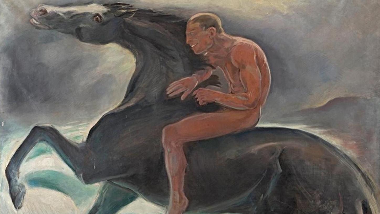 „Der Reiter am Meer“ von Benno Berneis hing einst zwischen Werken von Lovis Corinth und Max Beckmann. Heute ist der Fürther Künstler vergessen.