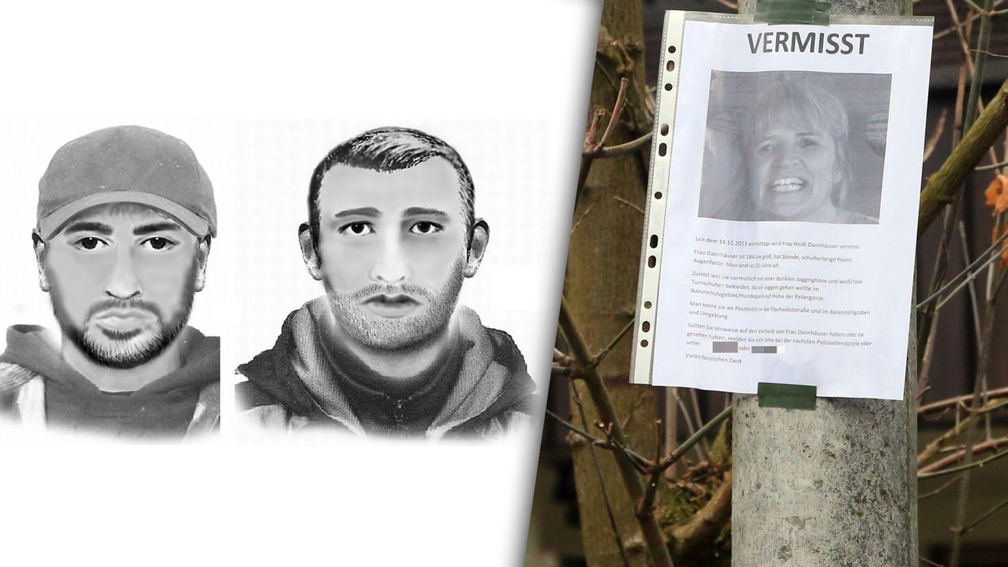 Diese Phantombilder von den Fürther Einbrechern (links) veröffentlichte die Polizei. Auch zum Fall Heidi D. aus Nürnberg gingen neue Hinweise ein.