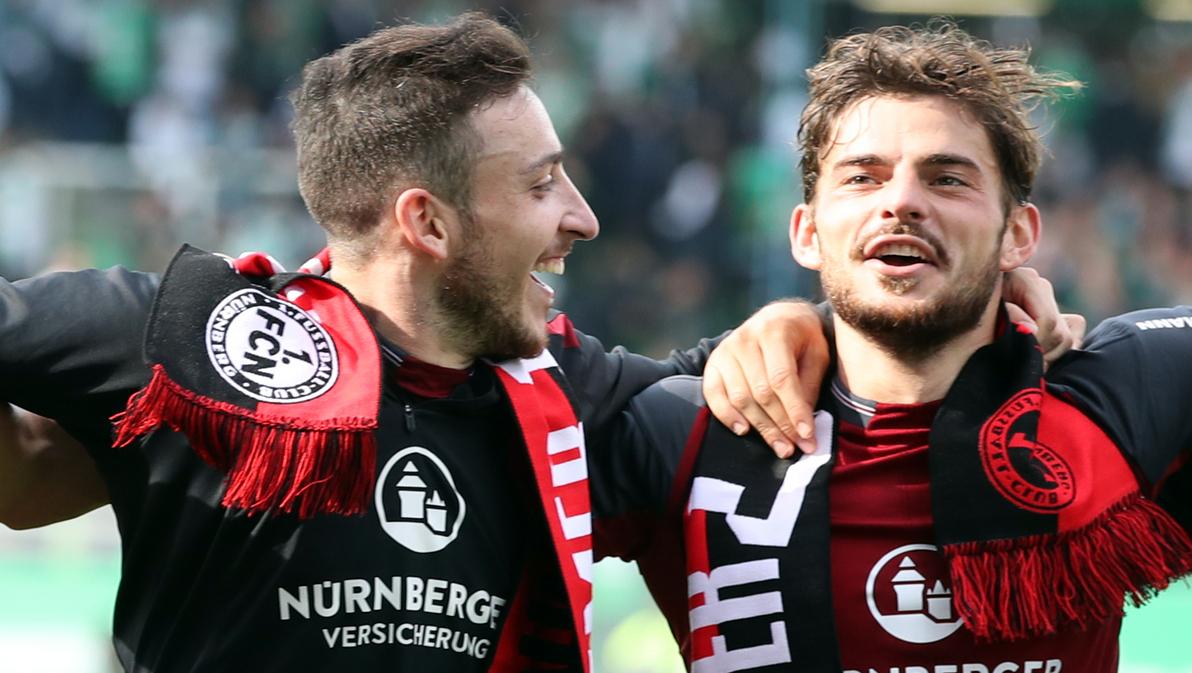 Club-Kumpel: Kevin Möhwald (li.) und Tim Leibold bleiben wohl bis Saisonende beim FCN. Ob die beiden Publikumslieblinge auch darüber hinaus für Nürnberg spielen werden steht allerdings noch in den Sternen.