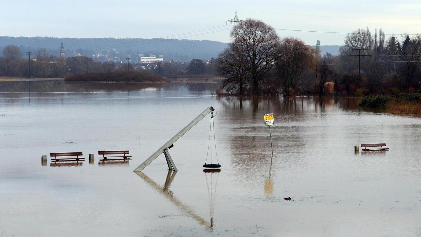 Regnitzgrund in Erlangen war geflutet