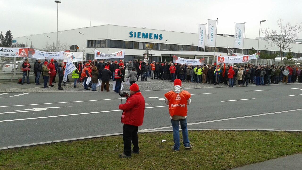 IG Metall: Warnstreiks bei Siemens und Atos in Fürth