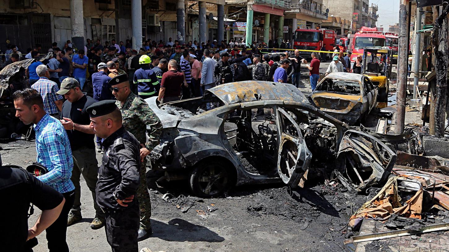 Die irakische Hauptstadt Bagdad wird immer wieder von Anschlägen getroffen, wie hier im Mai 2017, als zwei Autobomben im Zentrum der Stadt explodierten.