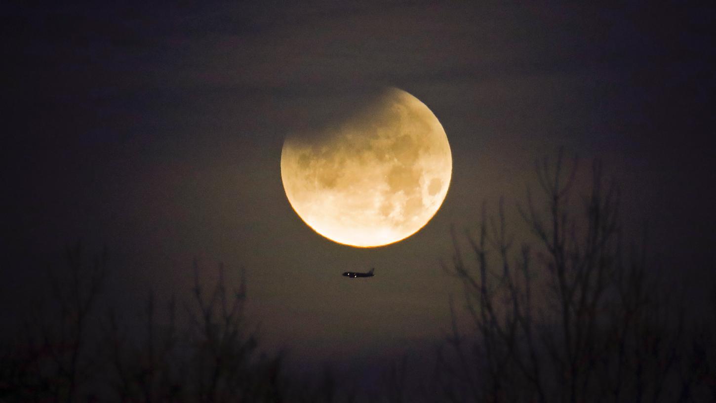 So sah die Mondfinsternis im Januar 2018 aus, fotografiert in Charlotte in den USA.