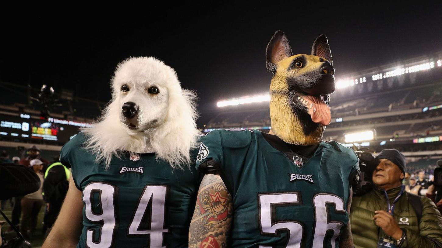 Hunde, die bellen, beißen nicht - die Philadelphia Eagles um Beau Allen (li.) und Chris Long kommen mit der Underdog-Rolle aber gut klar.