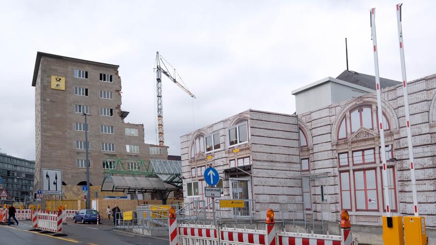 Abriss der Nürnberger Hauptpost schreitet voran