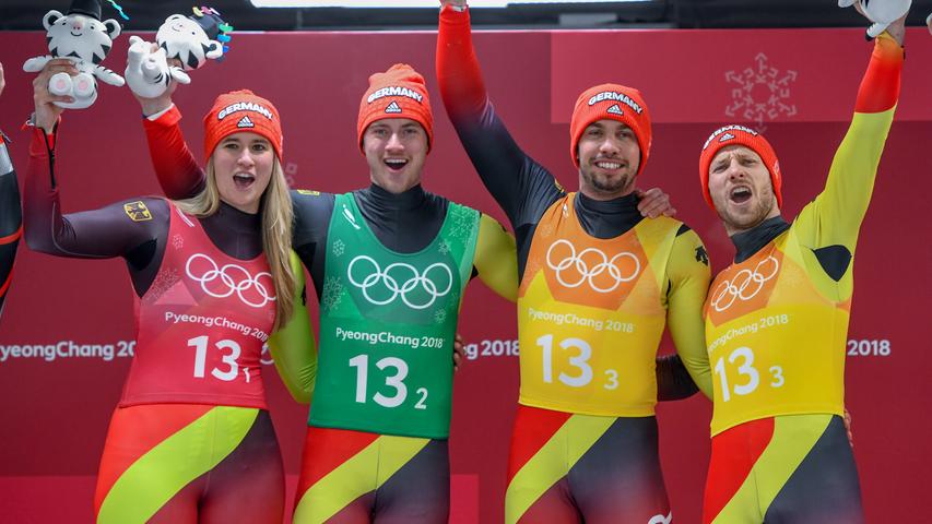 Natalie Geisenberger, Johannes Ludwig und der Doppelsitzer Tobias Wendl und Tobias Arlt wiederholten den Olympiasieg bei der damaligen Premiere in Sotschi 2014 und sorgten nun auch in Südkorea für einen goldenen Abschluss der Rodel-Wettbewerbe.
