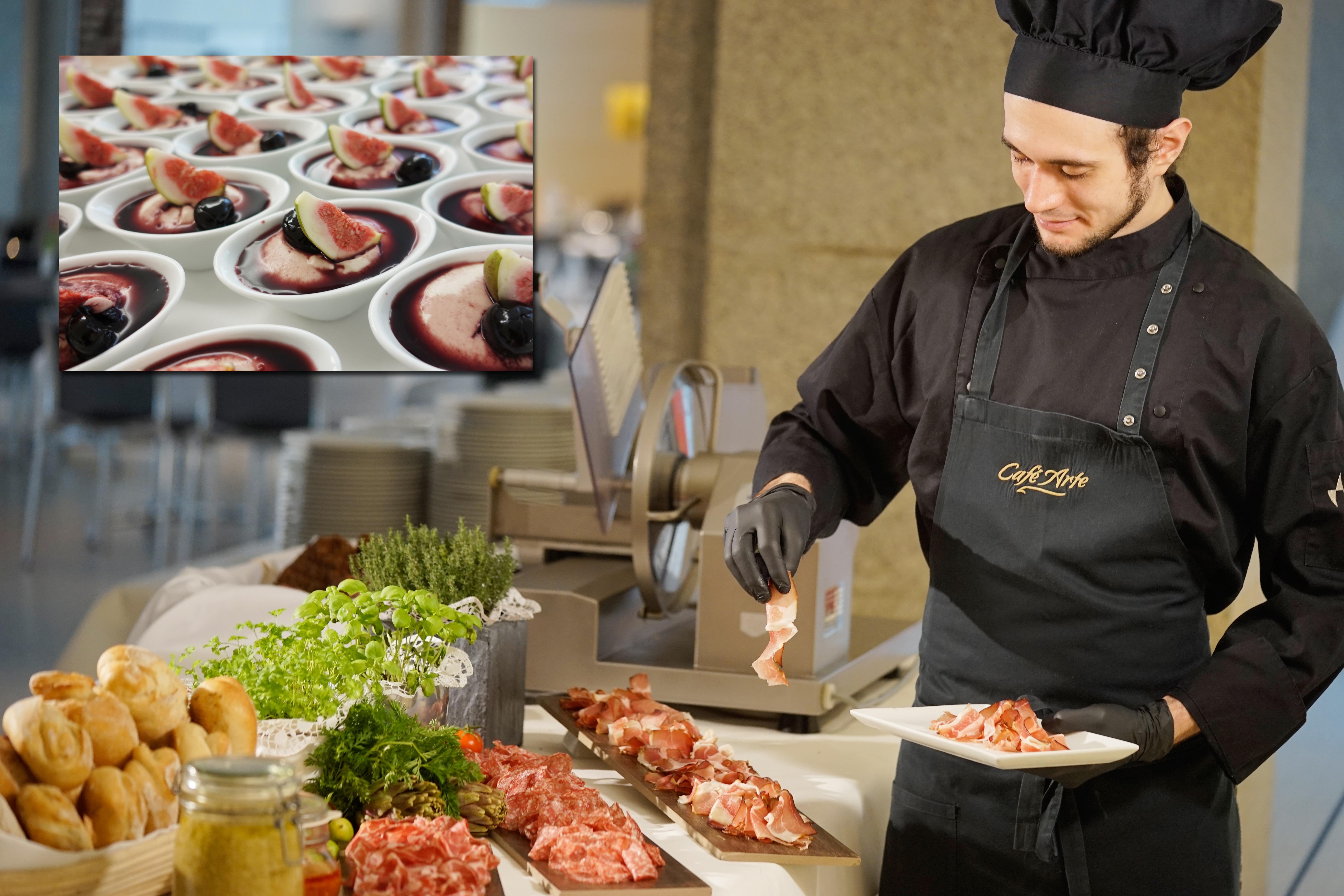 Inhaltlich passend zu den Ausstellungen im Germanischen Nationalmuseum bereitet das Café Arte einmal im Monat einen frischen und regionalen Slow-Food-Sonntagsbrunch vor, der mit der Museumsöffnung um 10 Uhr beginnt und um 14 Uhr endet (Kosten: 28 Euro, enthalten sind Museumseintritt und -führung). Los geht es mit Vorspeisen, frisch aufgeschnittenem Schinken und Wurstwaren, hausgemachten Konfitüren und frisch zubereiteten Eierspeisen. Gegen Mittag hin wird das Buffet um Fisch- und Fleischgerichte sowie Vegetarisches ergänzt, beispielsweise diverse Pasta. Der süße Abschluss besteht aus kalten und warmen Süß- und Mehlspeisen.