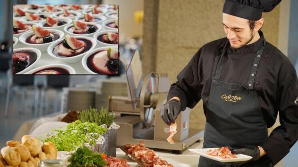 Inhaltlich passend zu den Ausstellungen im Germanischen Nationalmuseum bereitet das Café Arte einmal im Monat einen frischen und regionalen Slow-Food-Sonntagsbrunch vor, der mit der Museumsöffnung um 10 Uhr beginnt und um 14 Uhr endet (Kosten: 28 Euro, enthalten sind Museumseintritt und -führung). Los geht es mit Vorspeisen, frisch aufgeschnittenem Schinken und Wurstwaren, hausgemachten Konfitüren und frisch zubereiteten Eierspeisen. Gegen Mittag hin wird das Buffet um Fisch- und Fleischgerichte sowie Vegetarisches ergänzt, beispielsweise diverse Pasta. Der süße Abschluss besteht aus kalten und warmen Süß- und Mehlspeisen.