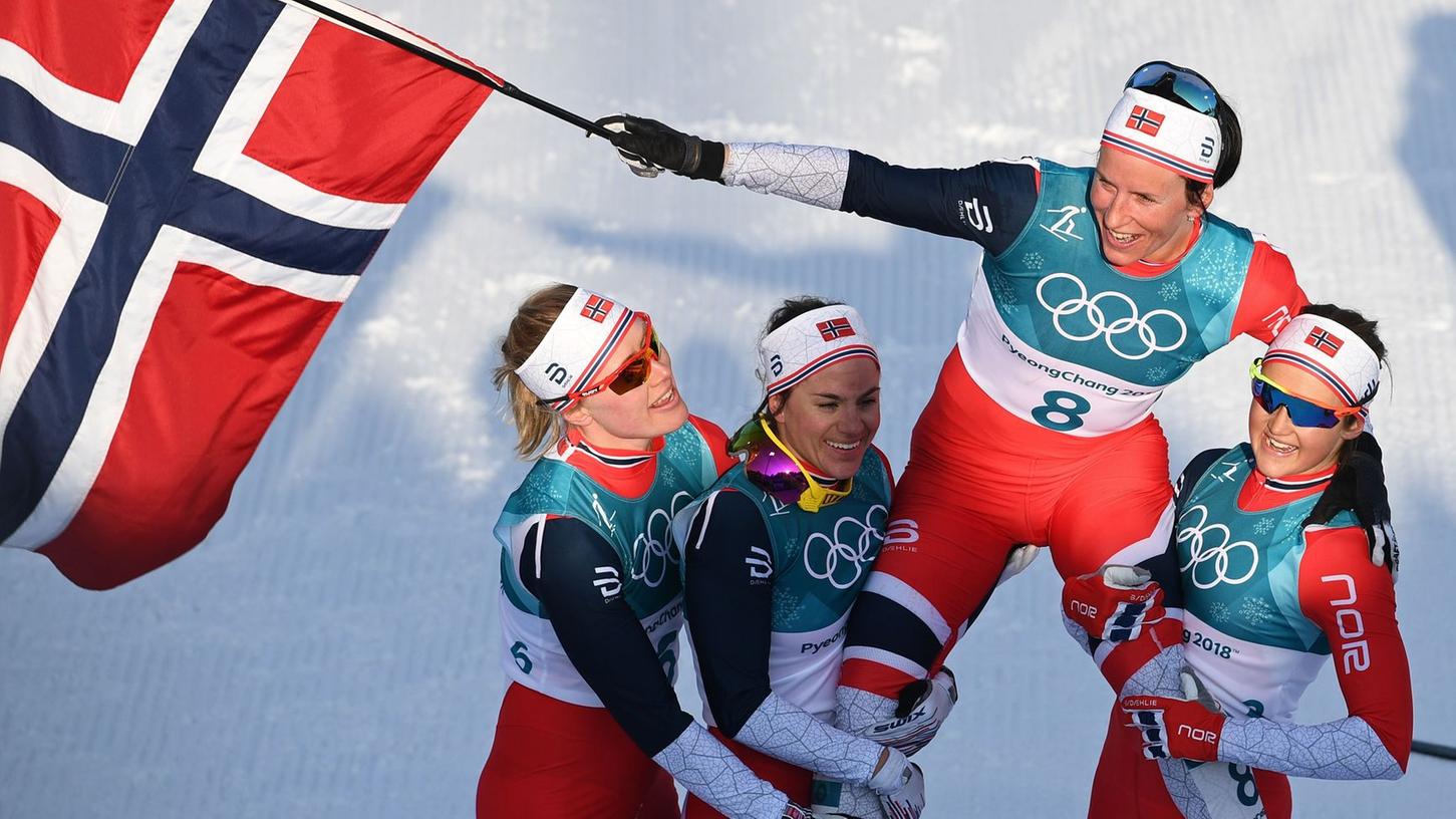 Durch die Goldmedaille von Marit Björgen in der letzten Entscheidung der Olympischen Spiele sicherte sich Norwegen Rang eins im Medaillenspiegel.