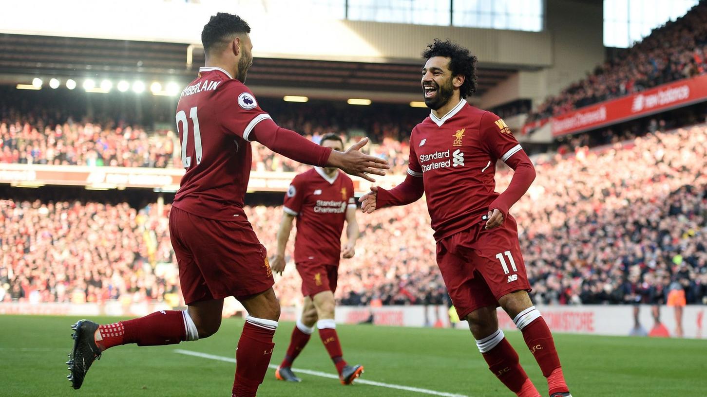 Liverpools Top-Torjäger Mohamed Salah (re.) erzielte bereits 23 Treffer in seinem ersten Jahr in der Premier League.