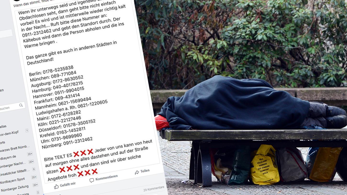 Kältebus für Obdachlose: Facebook-Aufruf ist Unsinn 