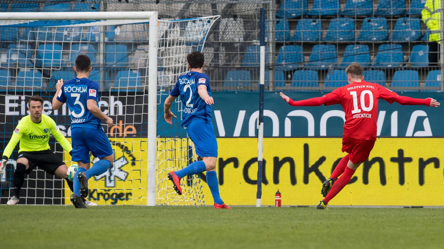 Kiels Marvin Ducksch traf zwar zum 1:1-Ausgleich, gewinnen konnten die Störche in Bochum aber nicht.