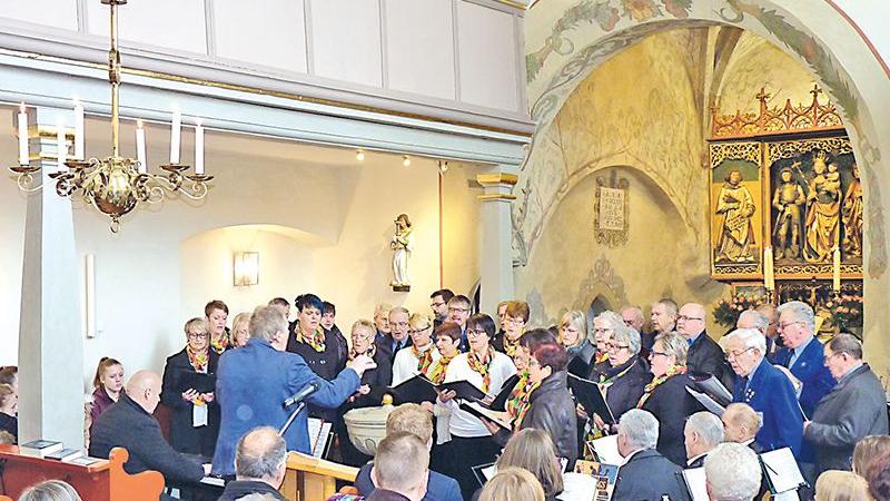 Der gemischte Chor unter der Leitung von Jörg Kolbinger umrahmte den Gottesdienst in der voll besetzten Kirche.