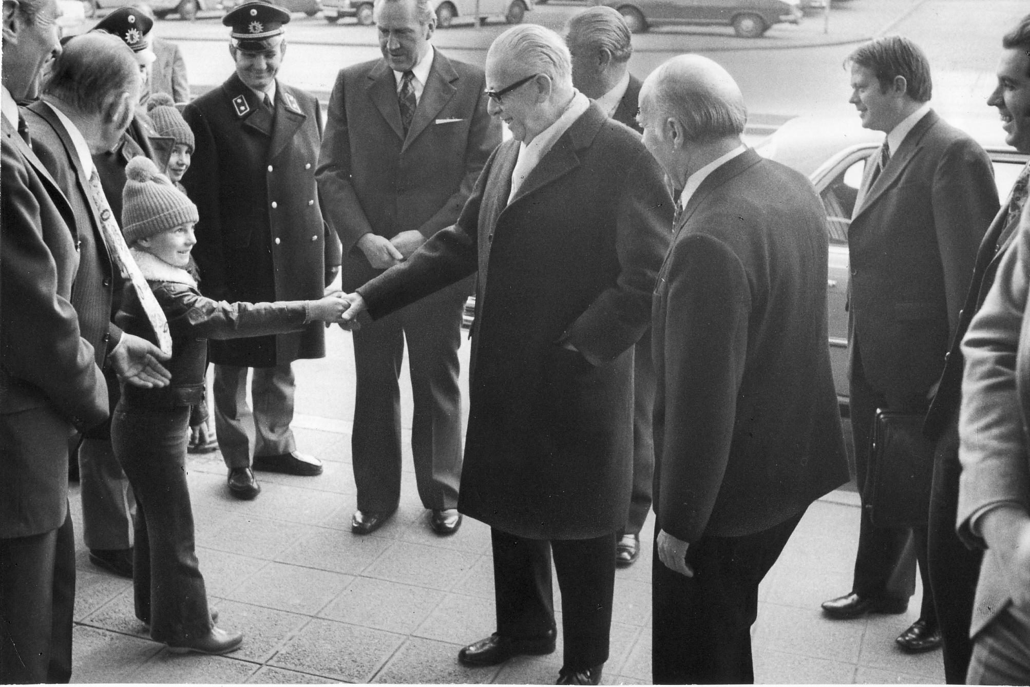 Auch Bundespräsident Gustav Heinemann ist zu Gast in der Redaktion.