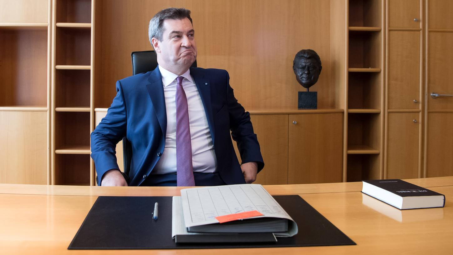 Markus Söder ist am vorläufigen Ziel seiner Träume - in der bayerischen Staatskanzlei. Markus Söder ist am vorläufigen Ziel seiner Träume - in der bayerischen Staatskanzlei.