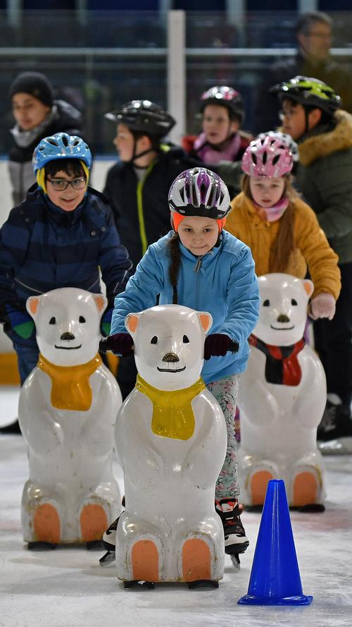 Kufen, Eisbären und Schlittenrennen beim Eisfest der Nürnberger Schulen