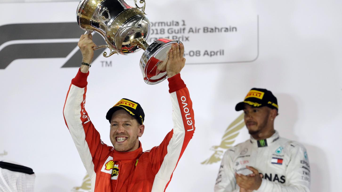 Jubelte über den zweiten Sieg im zweiten Saisonrennen: Ferrari-Pilot Sebastian Vettel.