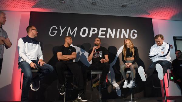 Im neuen Puma-"Gym" dürfen sich nicht nur Profi-Sportler wie Jimmy Vicaut, Benjamin Compaoré und Pamela Reif "austoben", sondern alle Puma-Mitarbeiterinnen und -Mitarbeiter.