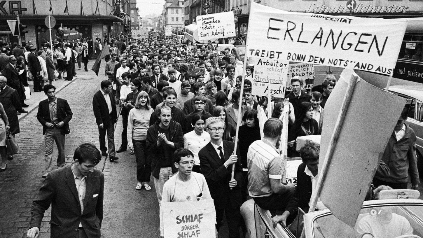 1968 rebellierten in Erlangen auch die Schüler