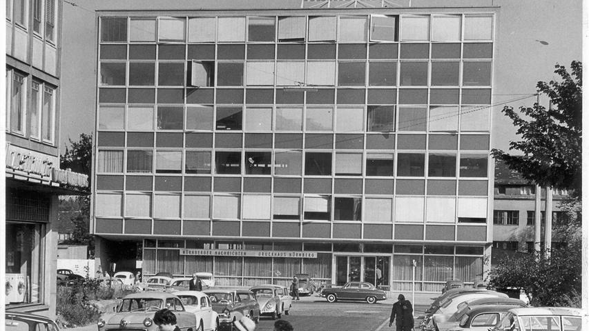 Hier zu sehen: das Pressehaus in der Marienstraße in den 1950er Jahren, heute Produktionsstätte der Nürnberger Zeitung.