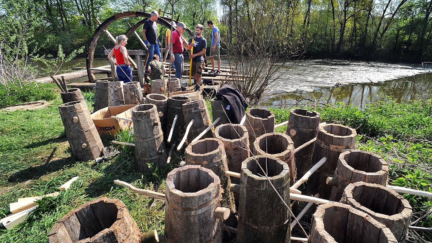 Wasserschöpfräder in der Regnitz sind Besuch wert