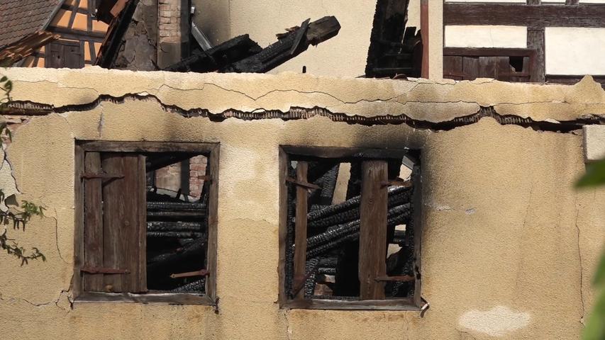 Ruinen in der Altstadt: Spalt am Tag nach dem großen Feuer