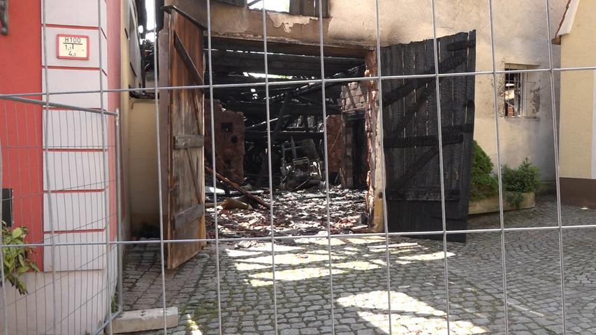 Ruinen in der Altstadt: Spalt am Tag nach dem großen Feuer