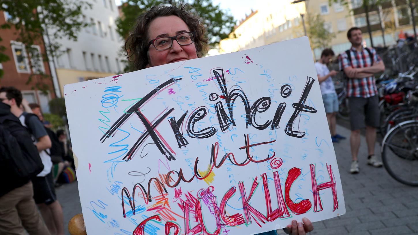 In Nürnberg haben Aktivisten bereits im April gegen das umstrittene Polizeiaufgabengesetz demonstriert.