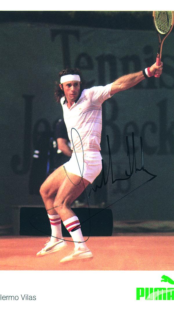 Der Argentinier Guilermo Vilas war einer der ersten Tennisprofis, die bei Puma unter Vertrag standen.