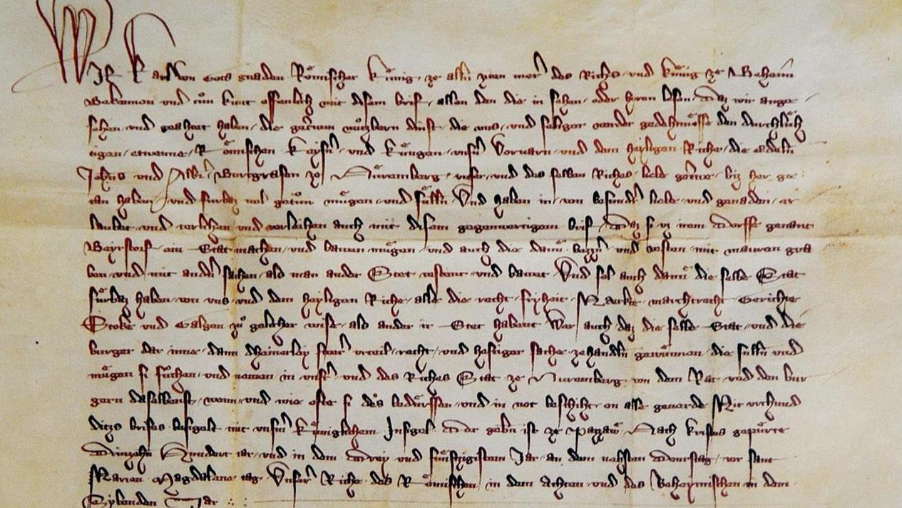 Zwei Urkunden für Baiersdorf von König Karl IV. 