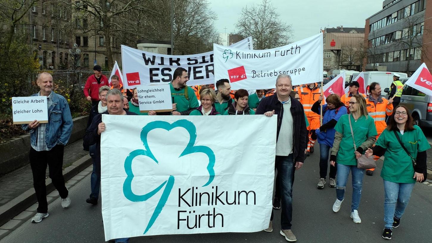 Klinikum Fürth: Protest gegen ungleiche Bezahlung