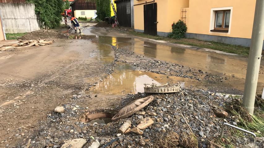 Hochwasser und Schlammlawinen nach Unwetter im Landkreis Wunsiedel