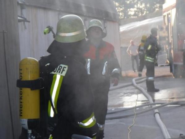 Alarm wegen Brand in der Biogasanlage in Gerbersdorf