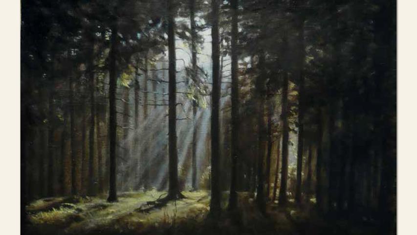geb. 1978 in Nürnberg lebt in Regelsbach Nacht im Wald (2017) 38 x 55 cm Öl auf Leinwand