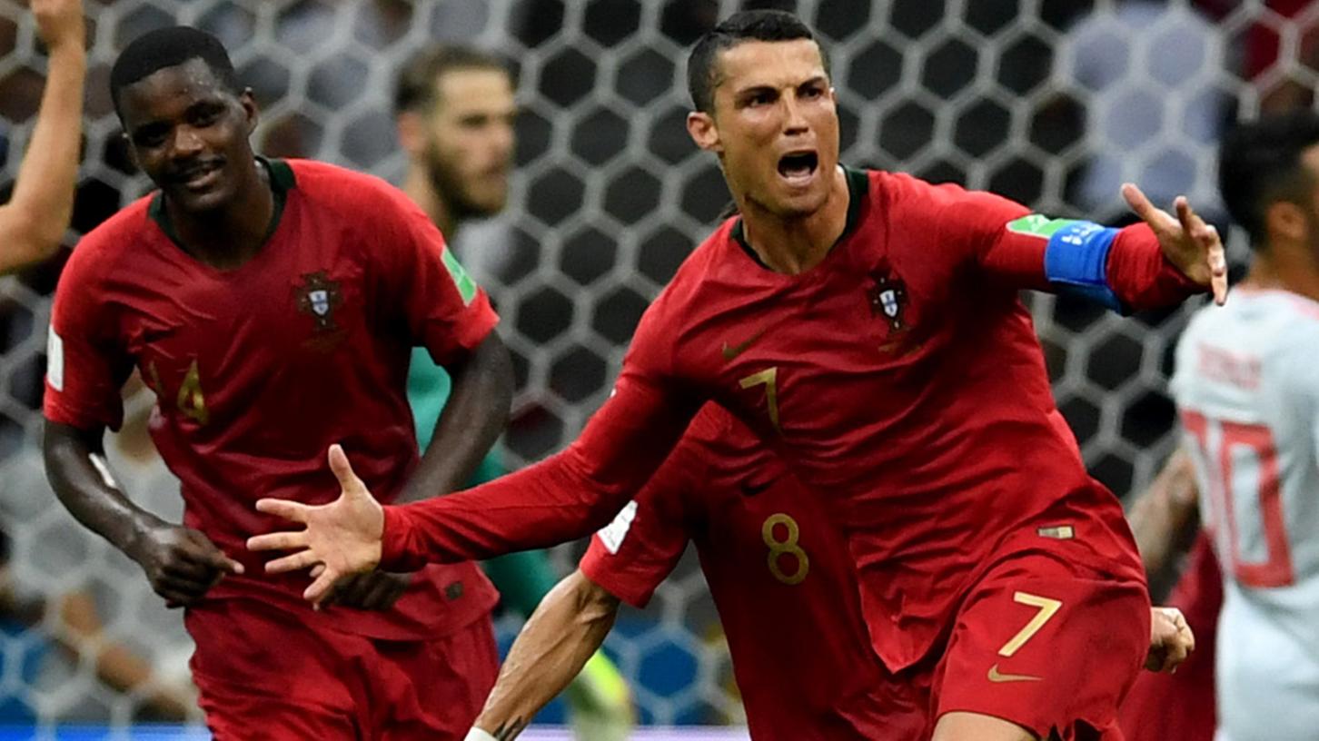 Mit einem Zauberfreistoß rettete Cristiano Ronaldo Portugal im ersten hochklassigen Spiel der WM in Russland am Freitagabend noch ein 3:3.