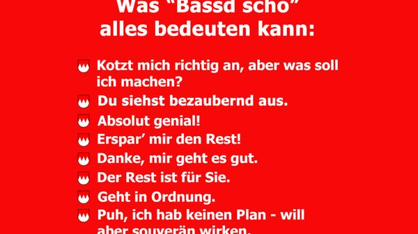Wir haben unsere eigene Sprache. Bassd scho! Gans wichdich: Es gibd ganne hadden Gonsonanden. Außer beim Sembft.