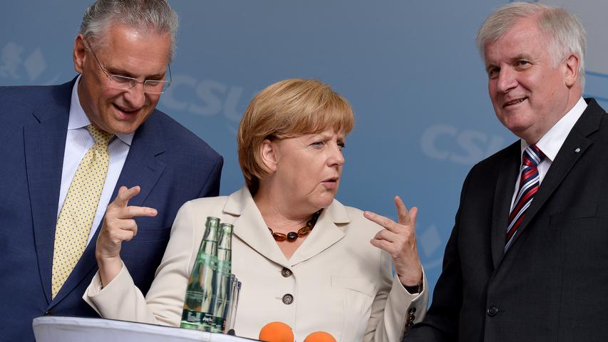 2013 machte Angela Merkel in Erlangen Halt. Der Grund: Eine Wahlkampfveranstaltung zog sie zusammen mit Joachim Hermann und Horst Seehofer auf die Bühne (beide CSU).