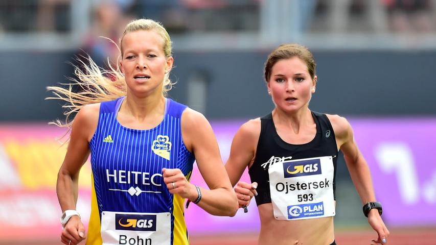 Dann wurde es wieder fränkisch auf der Tartanbahn: Gesa Bohn vom LAC Quelle Fürth landete beim 5000-Meter-Lauf der Frauen auf dem zwölften Platz, Deutsche Meisterin wurde Hanna Klein von der SG Schorndorf.