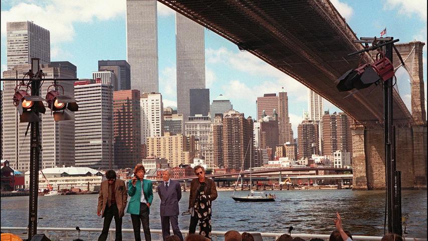 Die Stones bei der Ankündigung ihrer "Bridges to Babylon"-Tour in New York.