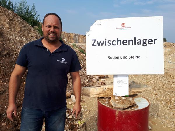 Boden und Steine: Frank Eichler ist der Betriebsleiter des Steinbruchs Bärnreuther-Deuerlein in Gräfenberg.