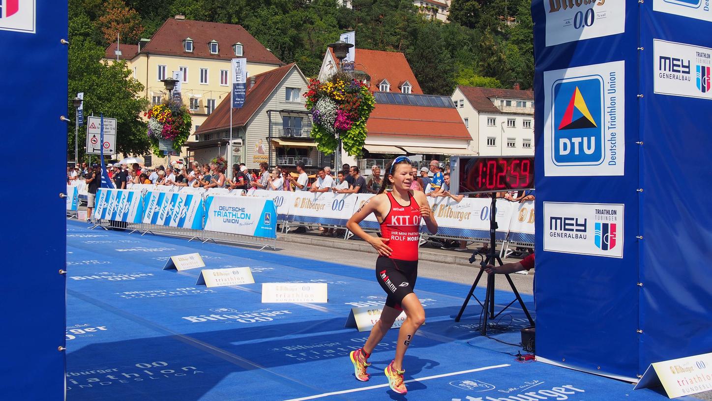 Als Neunte im Ziel: Tanja Neubert beim Bundesliga-Rennen in Tübingen.