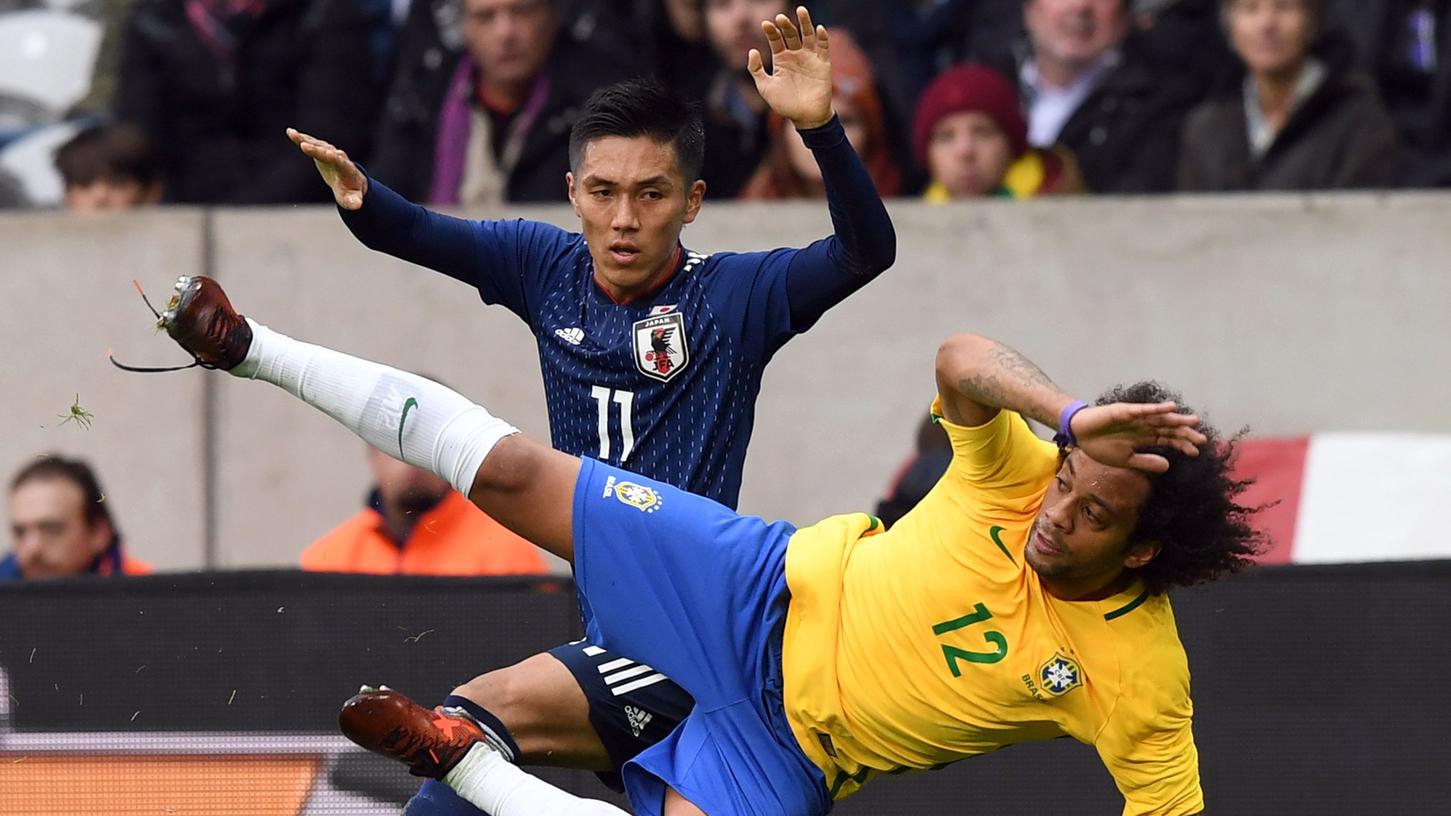 Ein japanischer Nationalspieler für den FCN: Kubo im Zweikampf mit dem Brasilianer Marcelo.