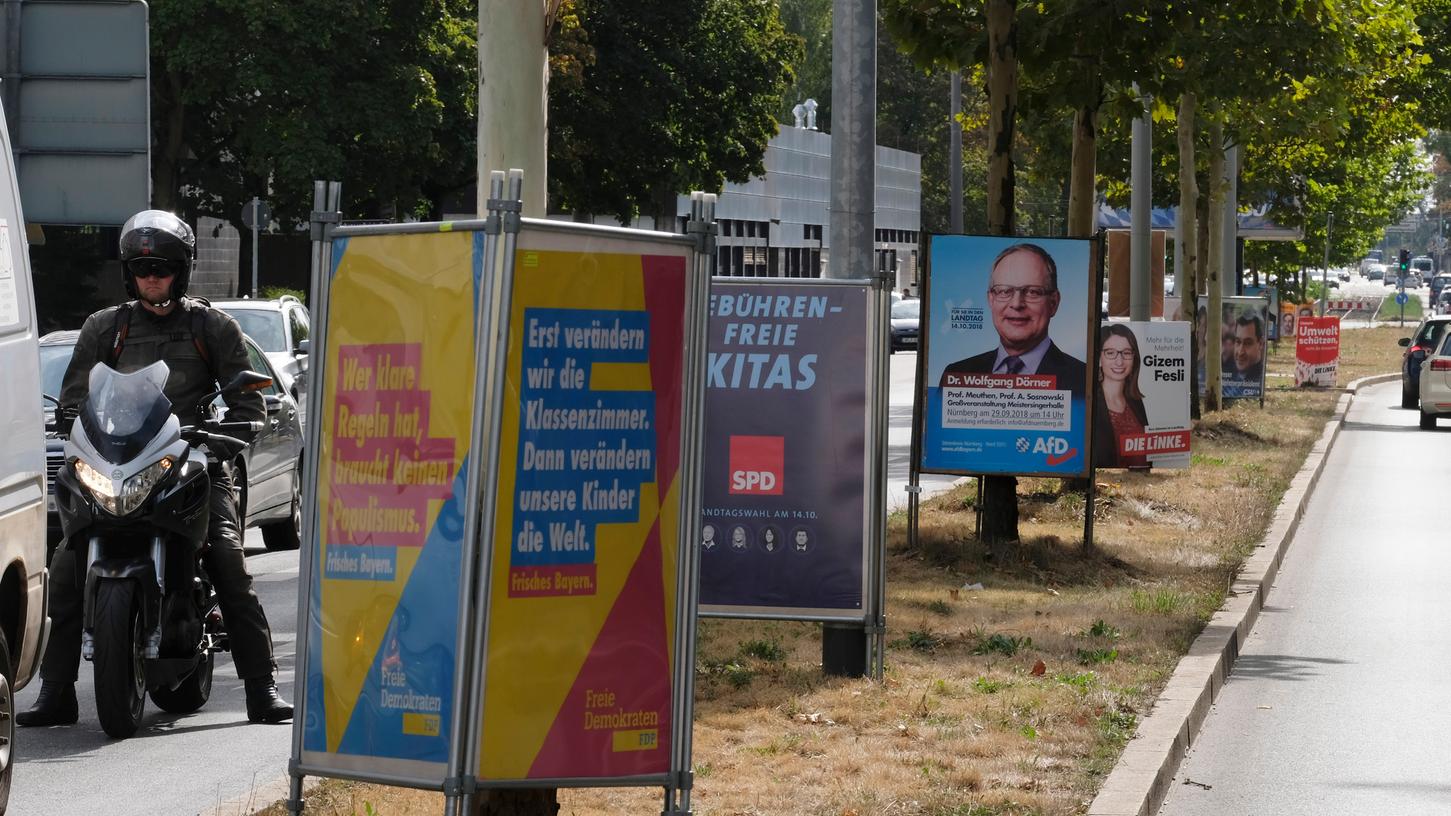 Wahlplakate, wie hier in Nürnberg, sind immer wieder eine Zielscheibe für Vandalen.