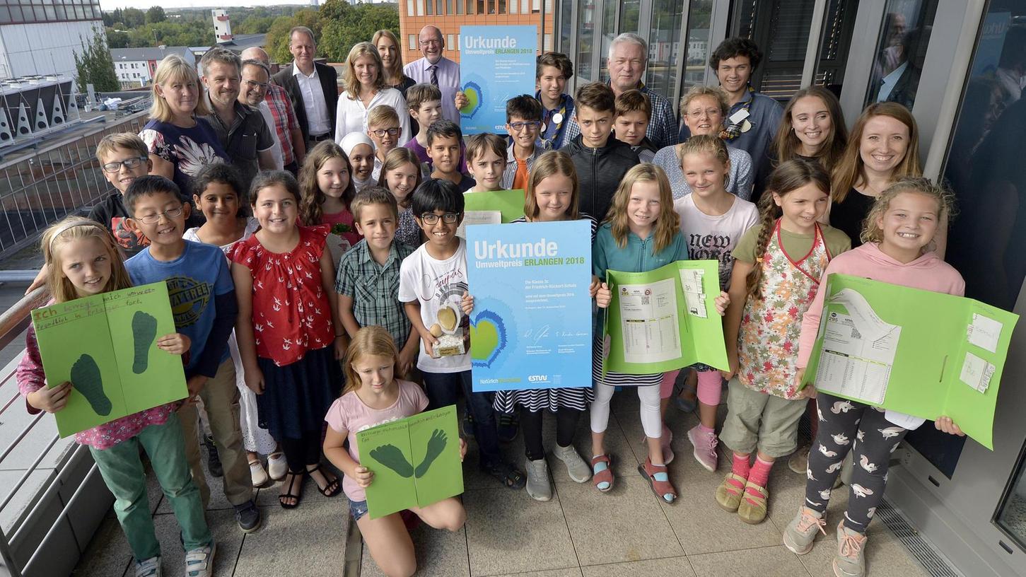 Schüler in  Erlangen hinterlassen ökologischen Fußabdruck