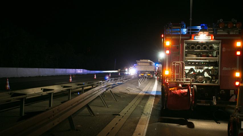 A3: Unfall-Laster blockiert Pilsacher Autobahn-Brücke