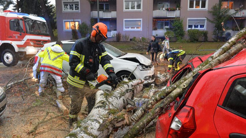Vollalarm in Erlangen: Bäume knicken nach Sturmtief "Fabienne" um