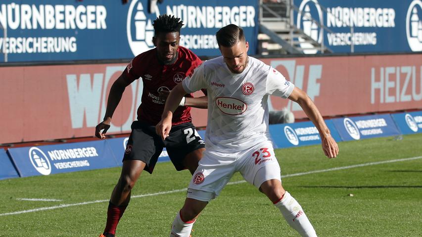 Schlecht eingestellt war Fortuna Düsseldorf am Samstag gegen den 1. FC Nürnberg jedenfalls nicht. 54 Prozent aller Zweikämpfe gingen an die Rheinländer, in den entscheidenden Aktionen setzten sich allerdings die Club-Spieler durch.