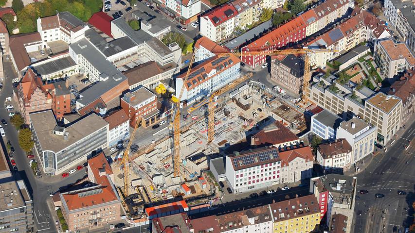 Auch die Baustelle an der Marienstraße zeigt Oliver Acker in seinen digitalen Luftbildern.