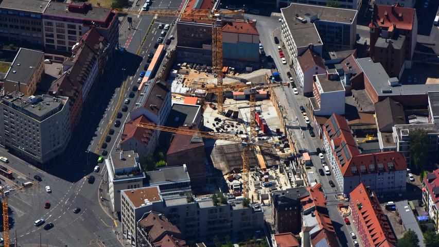 Die Baustelle an der Marienstraße zeigt Oliver Acker in seinen digitalen Luftbildern.
