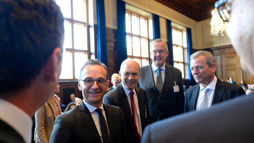 Bundesaußenminister Maas spricht im Saal 600 des Nürnberger Justizpalasts 